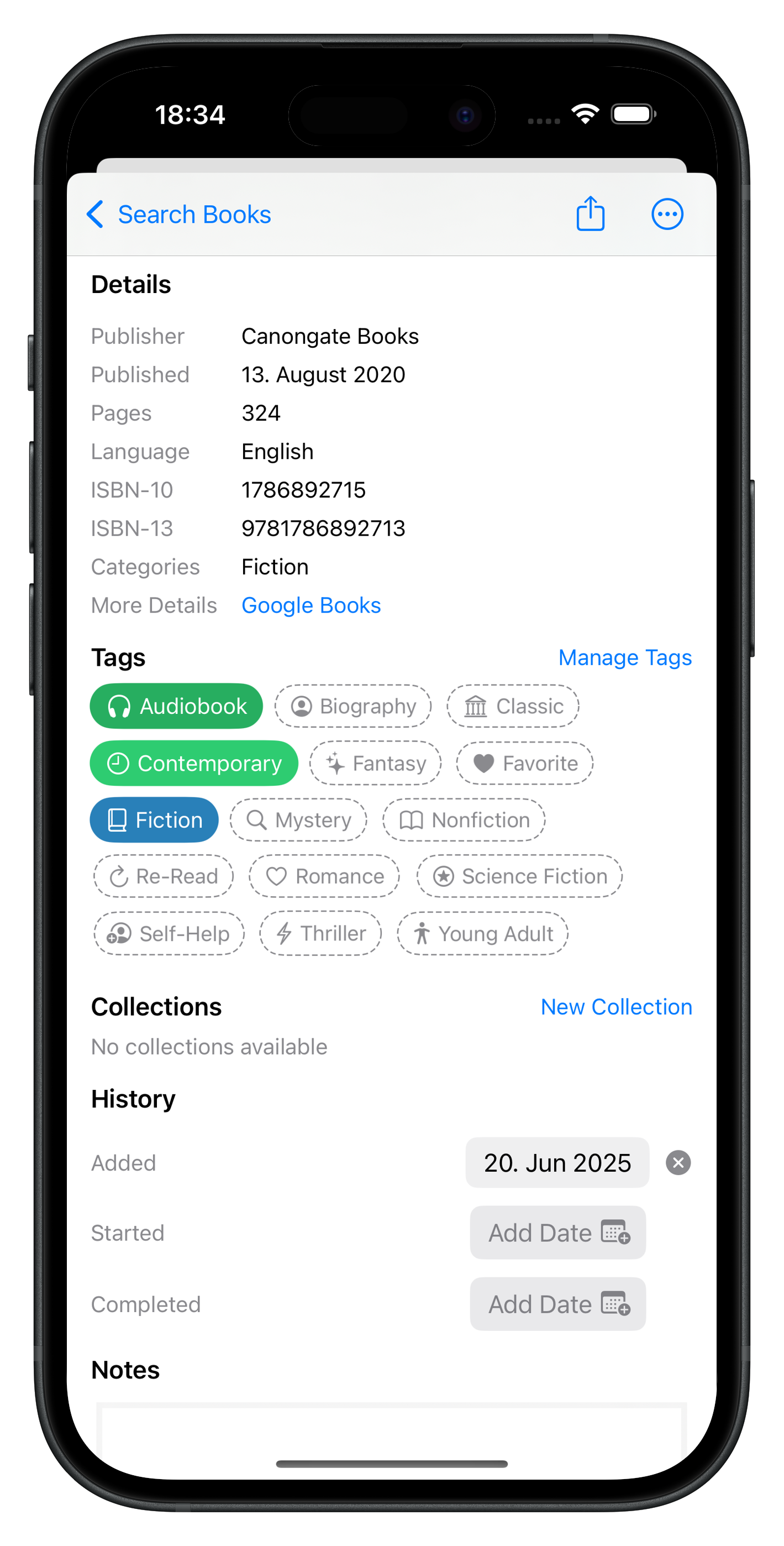 MiniLib smart tagging system showing colorful tag selection